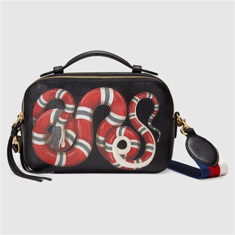 gucci snake print leather top handle bag|gucci shoulder bag.